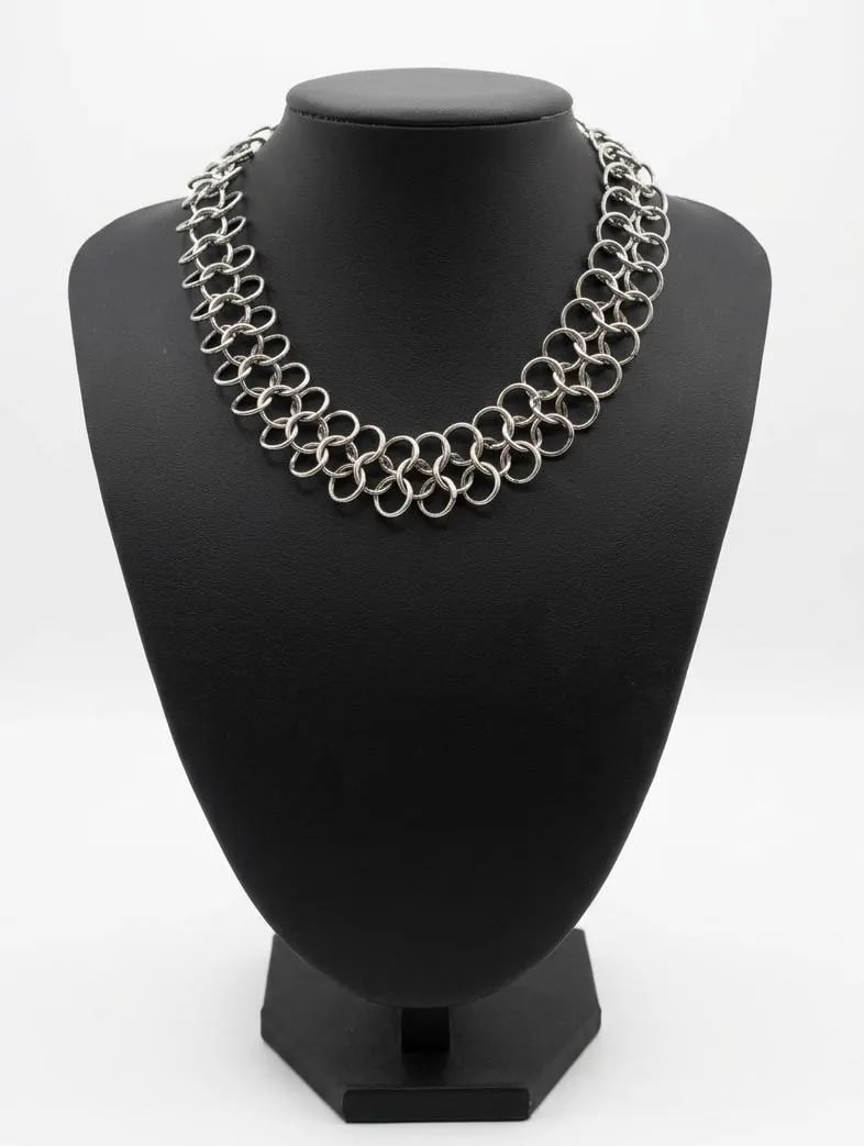 Collier ras-du-cou en cotte de mailles – Collier gothique médiéval 