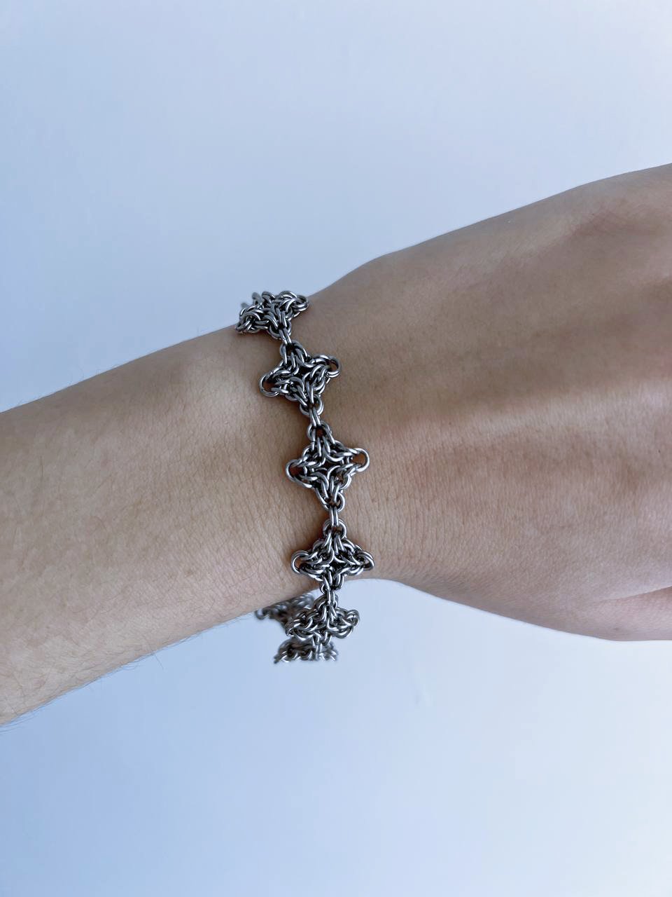Stainless steel chainmail bracelet - Milkyway