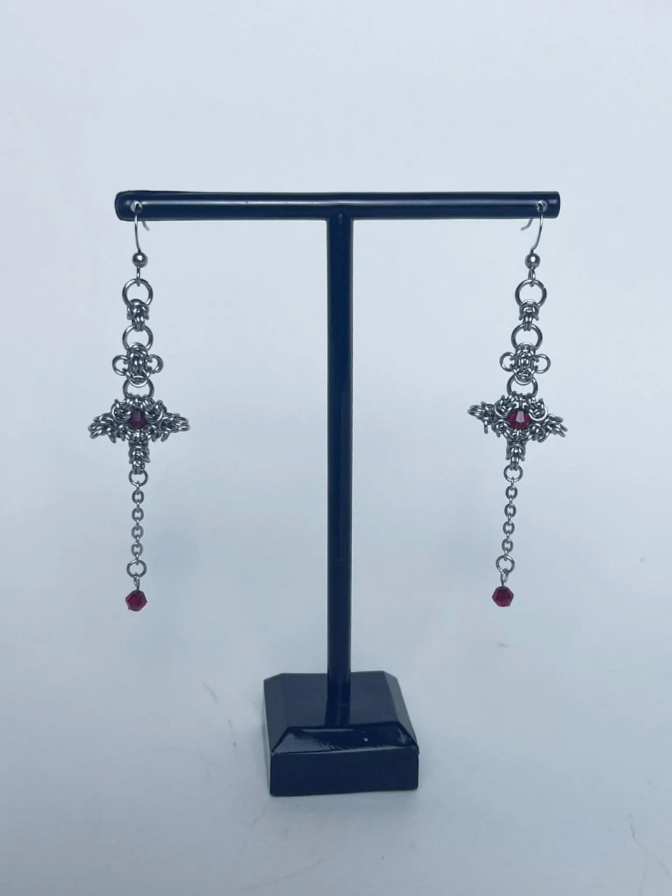 Boucles d'oreilles « Dark Fantasy » en cotte de mailles