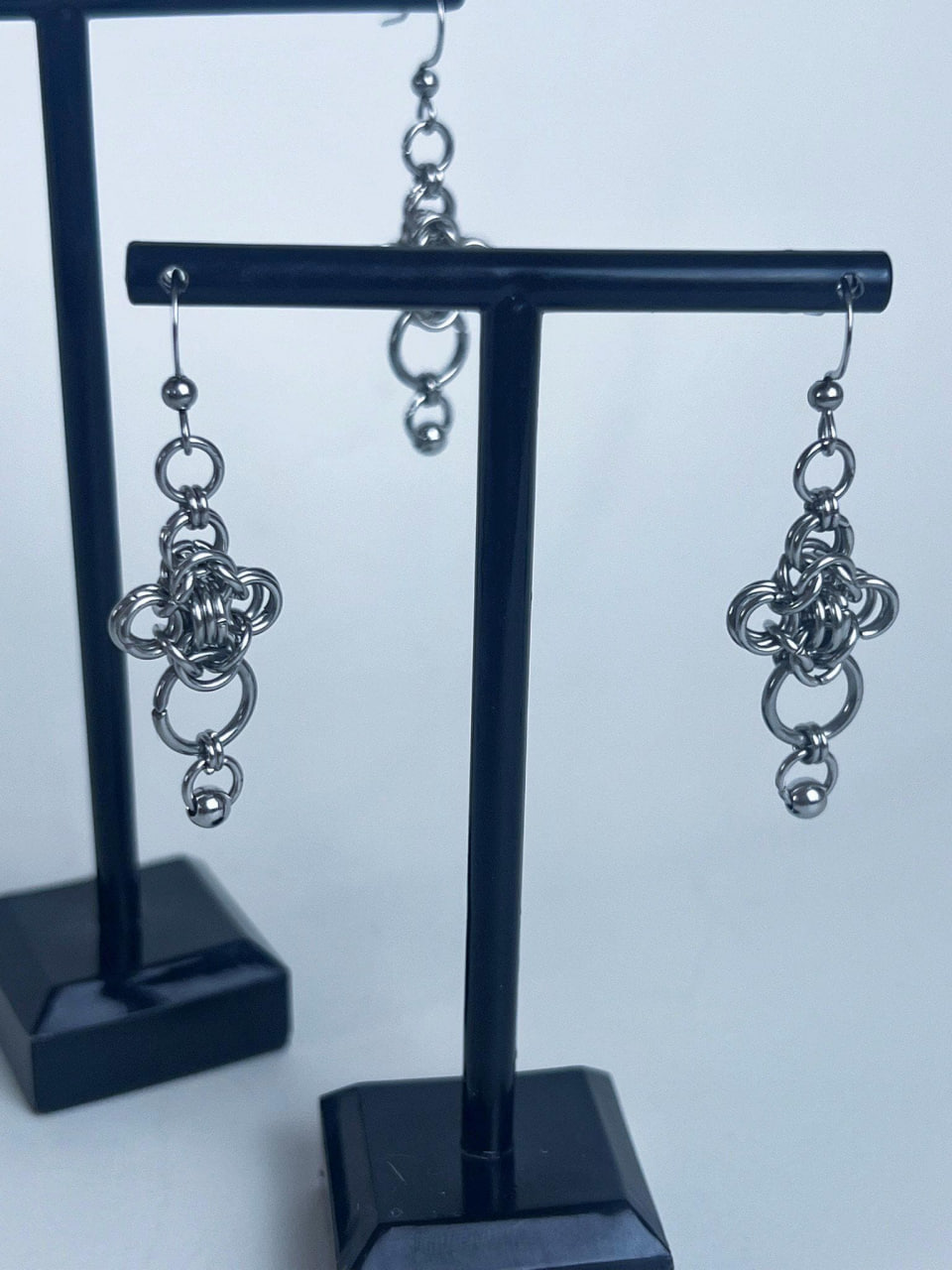 Boucles d'oreilles en cotte de maille - style alternatif et médiéval - Morgan