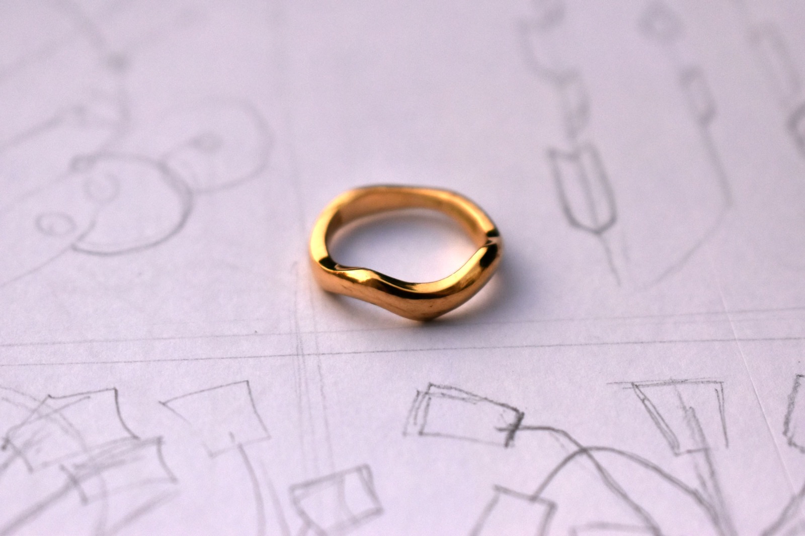 Gold Curved Ring