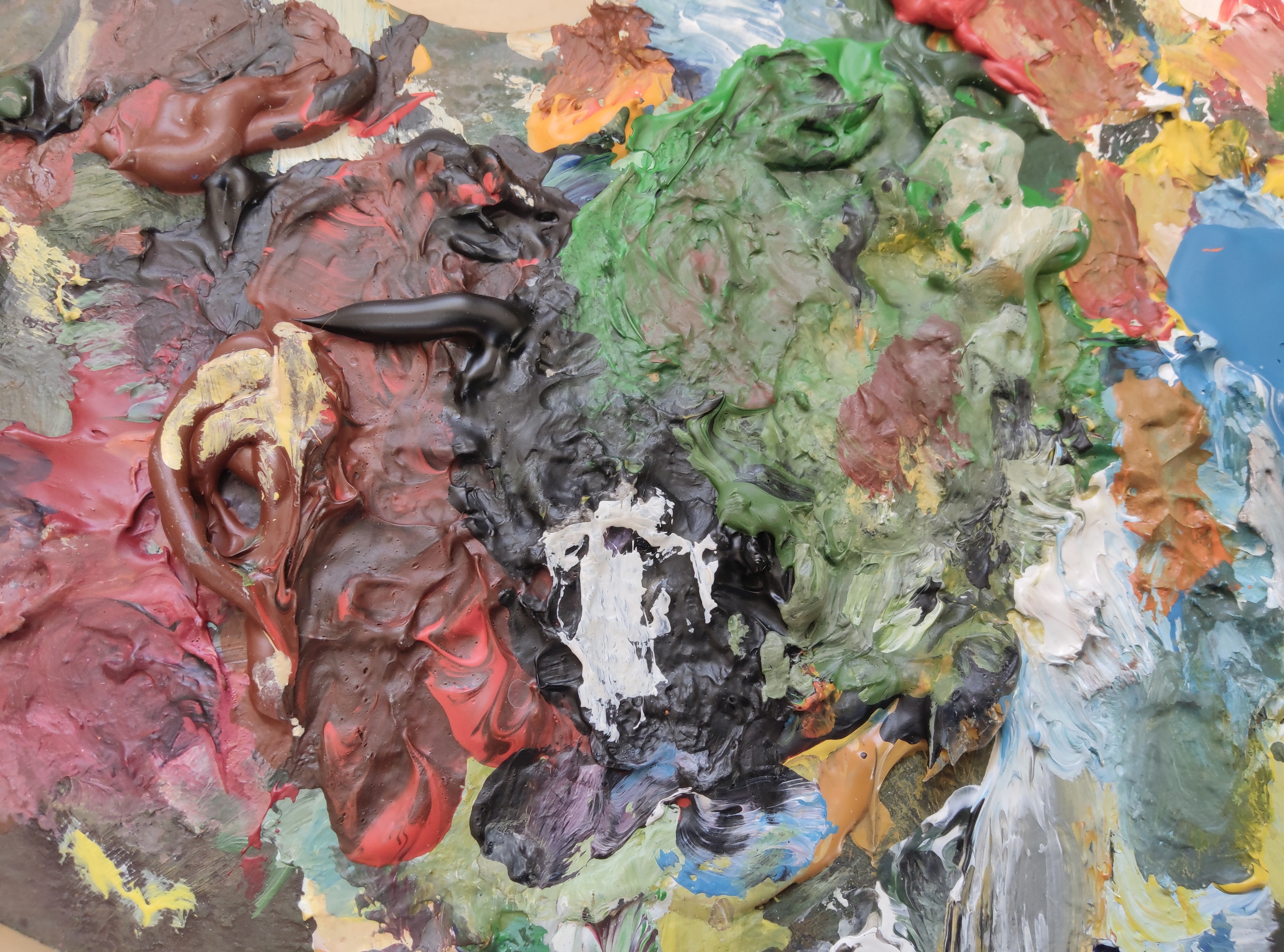 Palette d'Artiste Peintre en bois vintage