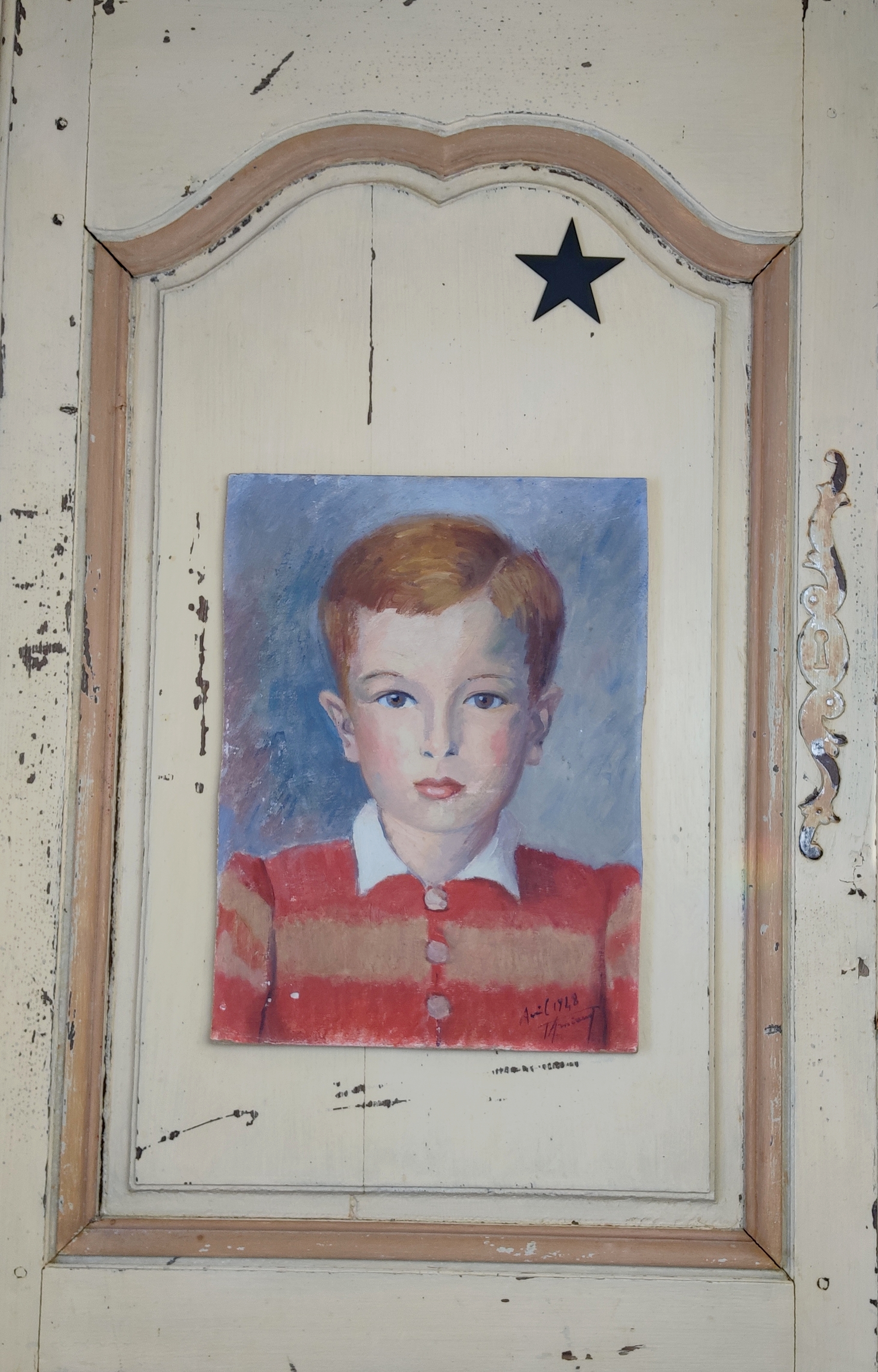 Peinture ancienne à l'huile signé et datée 1948