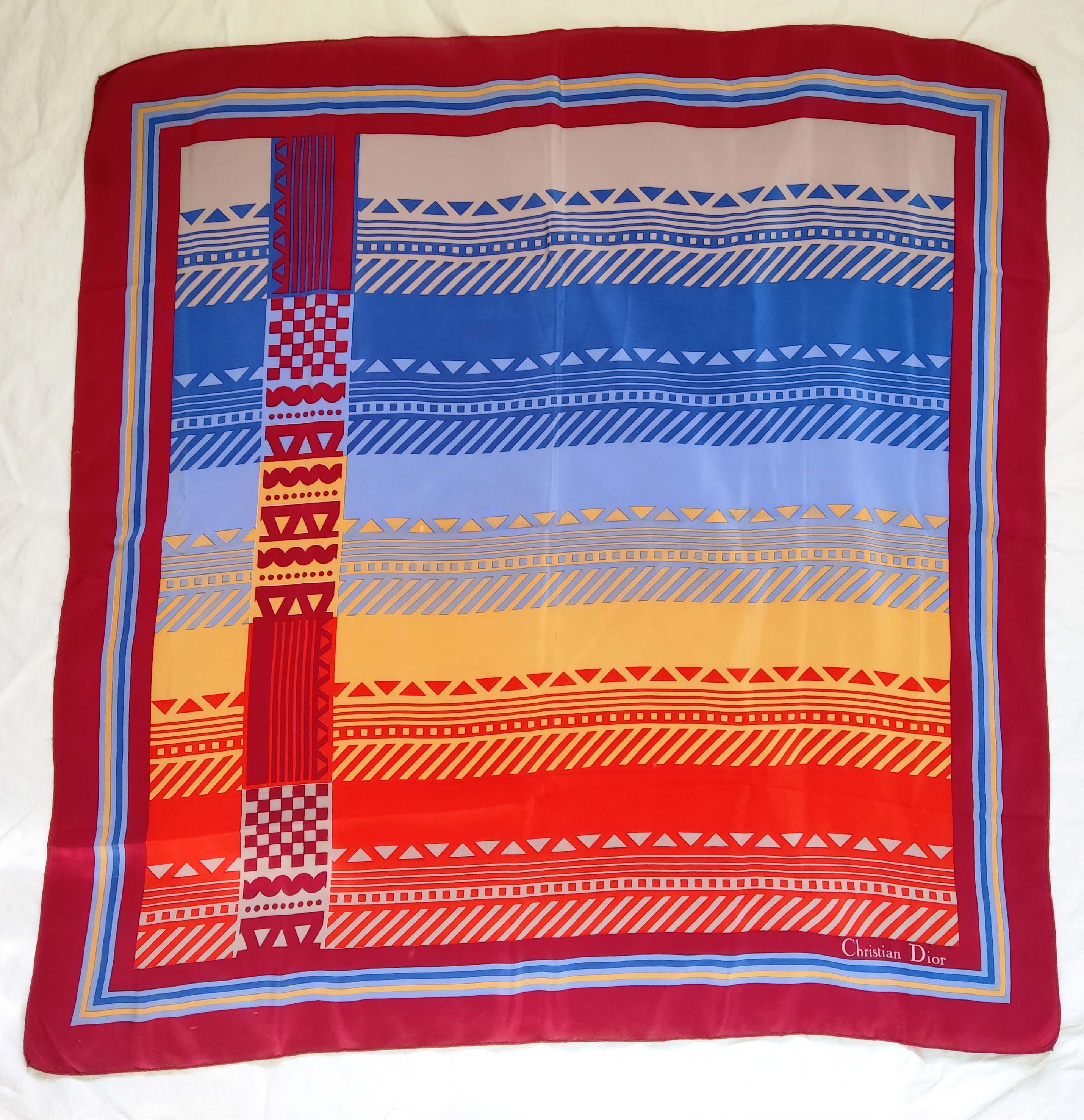 Foulard en soie Christian DIOR vintage multicolore