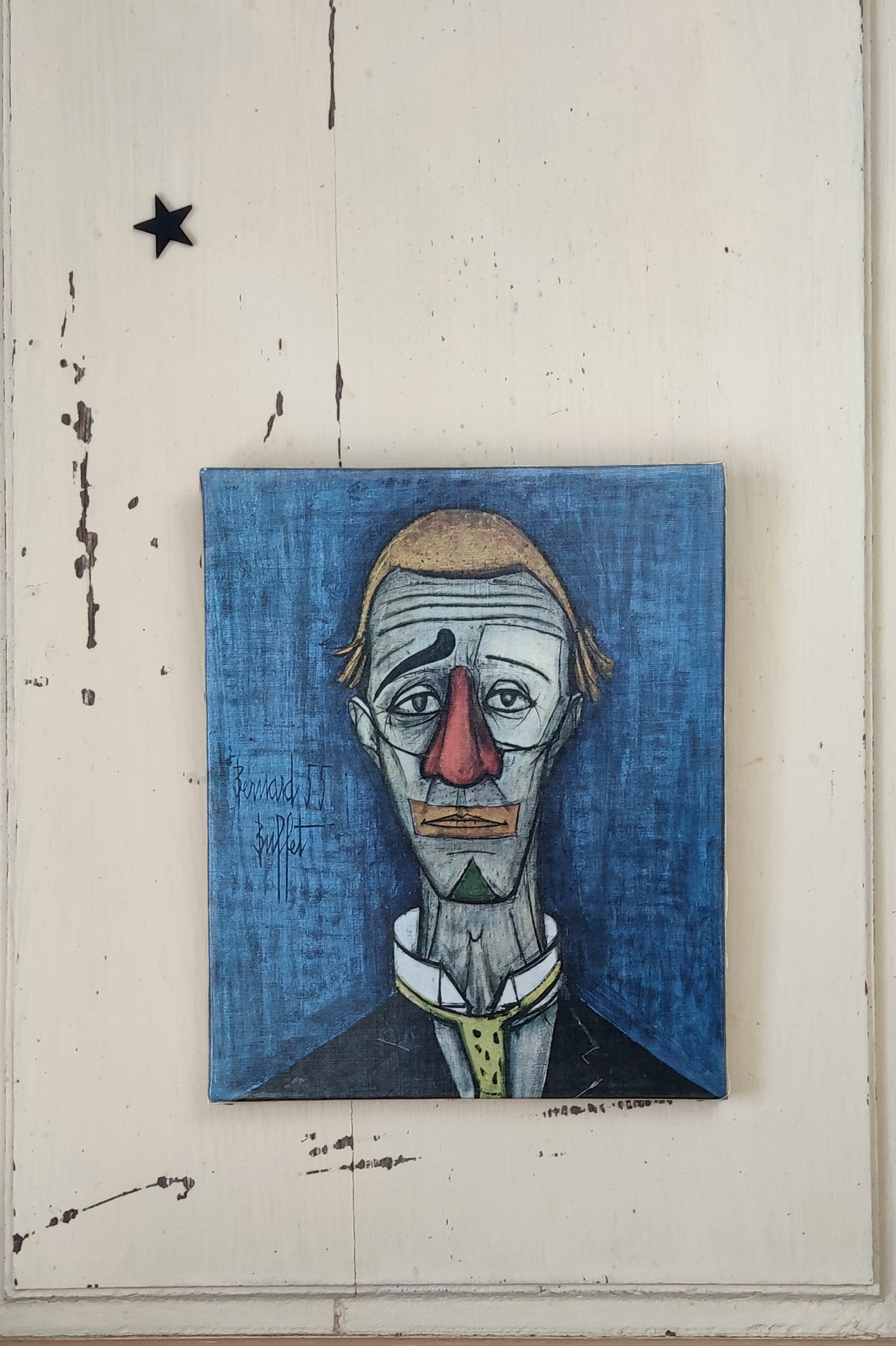 Vintage tableau BUFFET Bernard, d'après Clown, reproduction Braun 1959