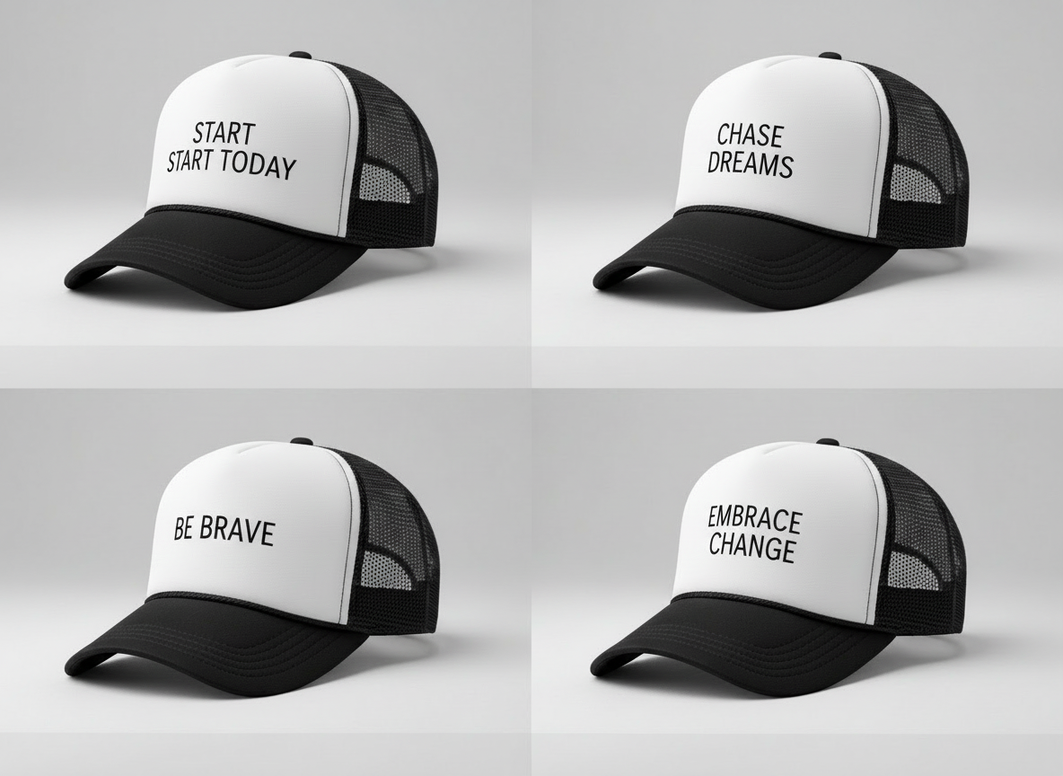 Inspirational Quote Trucker Caps Set