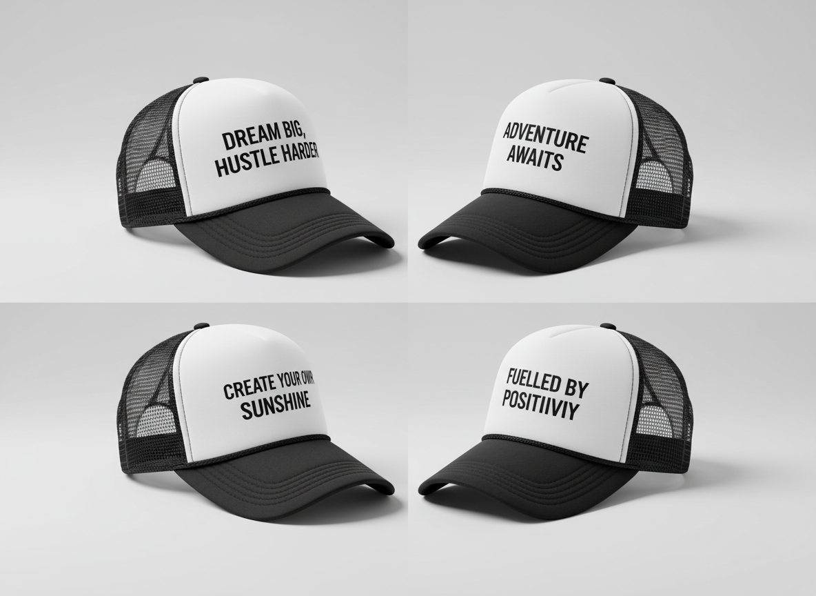 Inspirational Quote Trucker Caps Set