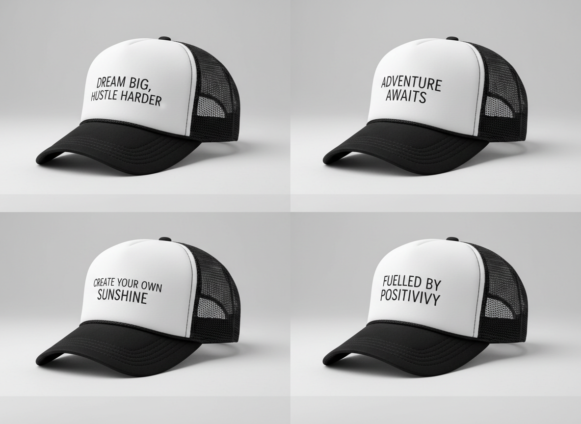 Inspirational Quote Trucker Caps Set