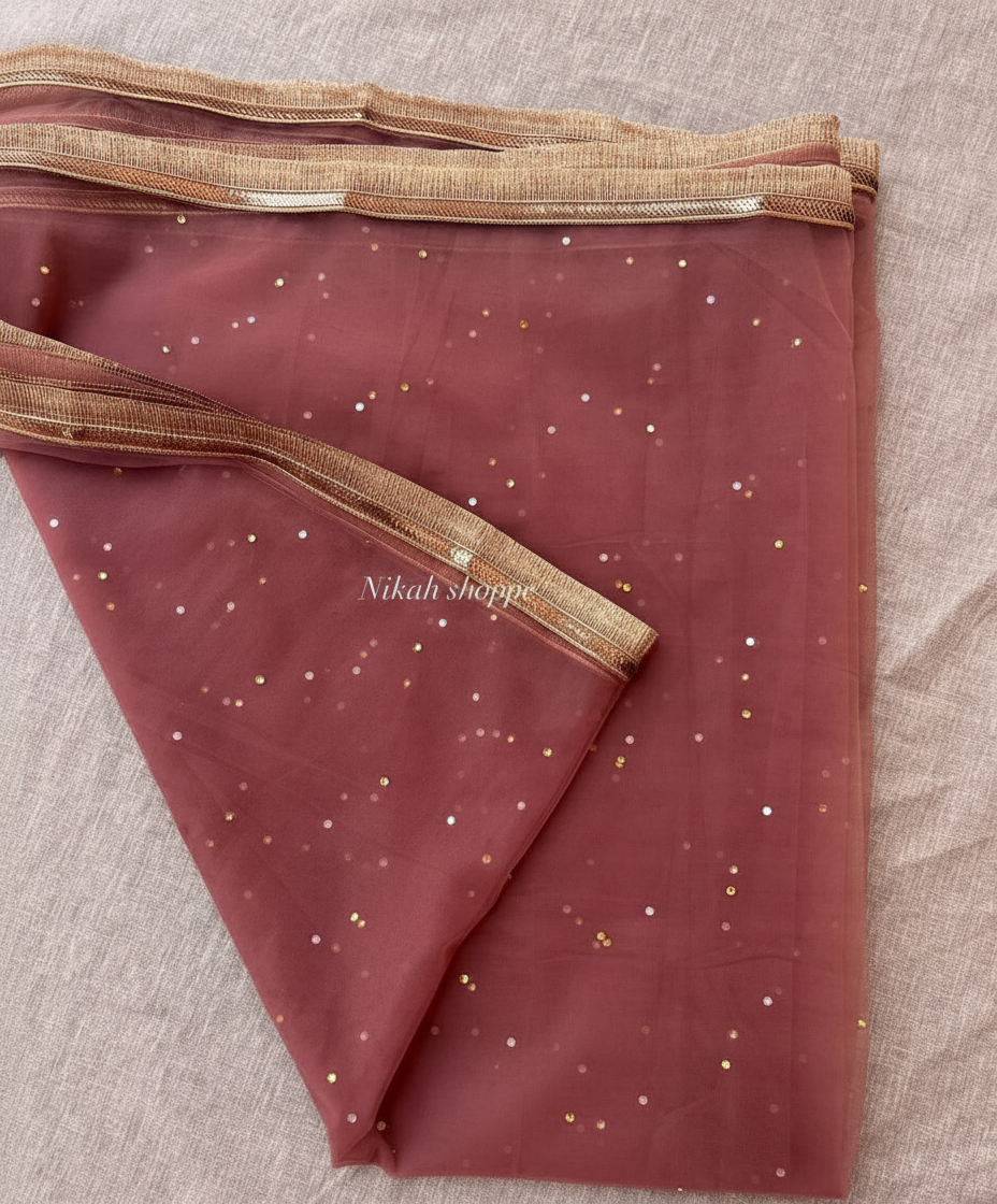 Embroidered organza Ghunghat