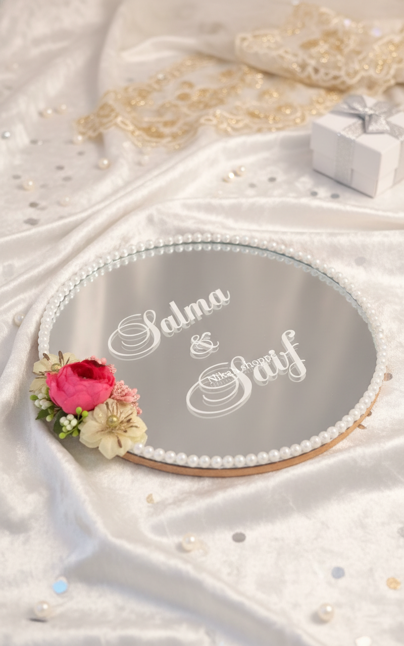Mini Personalized Mirror Tray