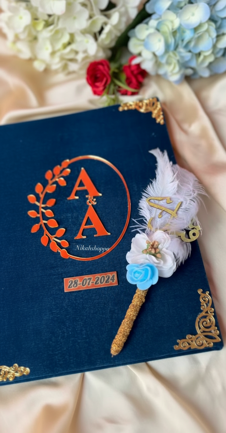 Personalized Wedding File with printed thumb print.