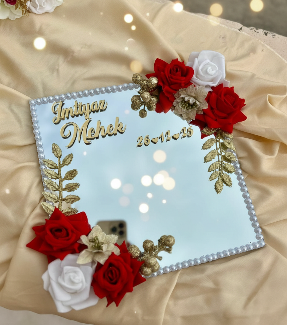 Customized Square Nikah Mirror(406)