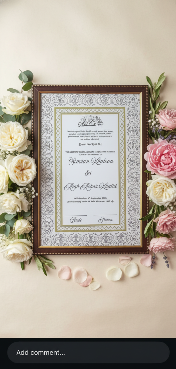 Elegant Wedding Invitation Frame