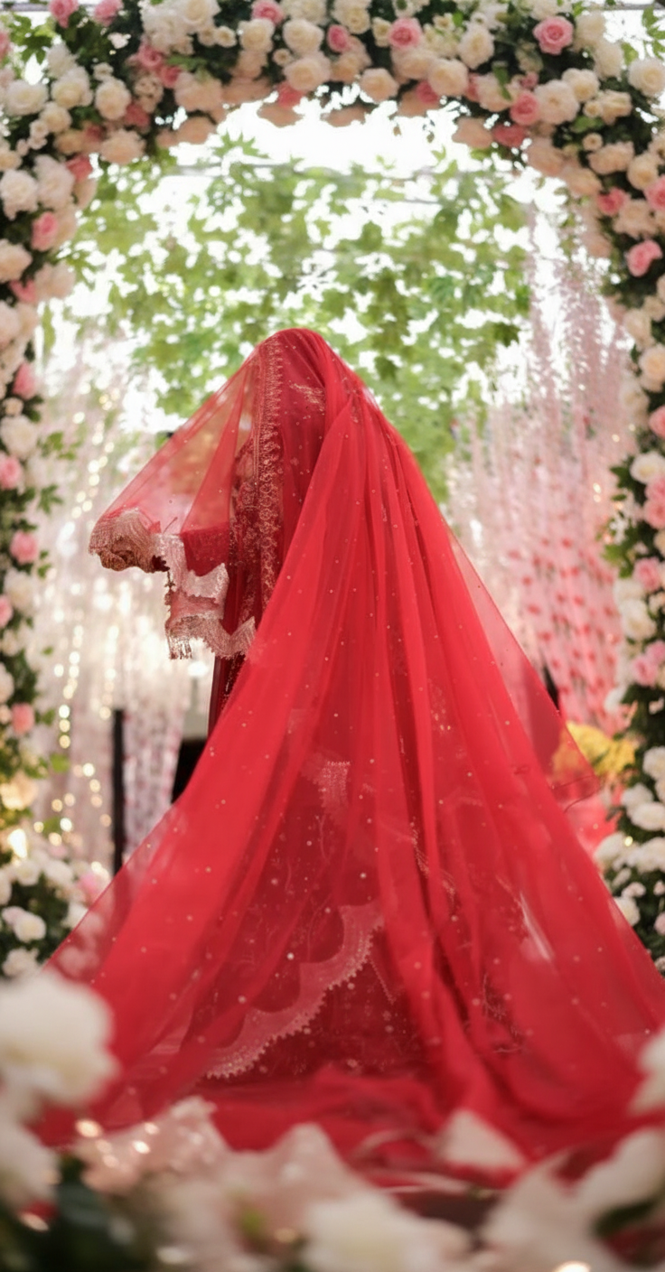 Red Bridal Veil