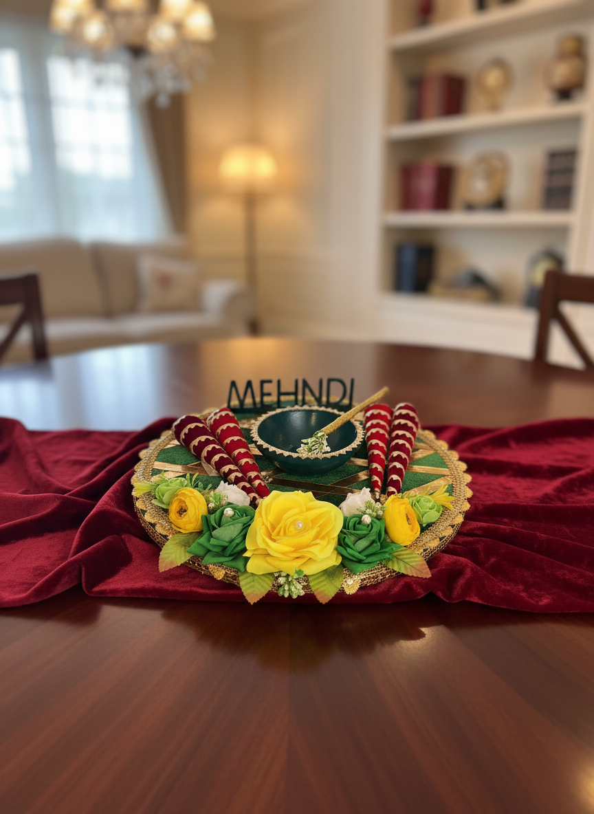 Traditional Mehndi Ceremony Platter