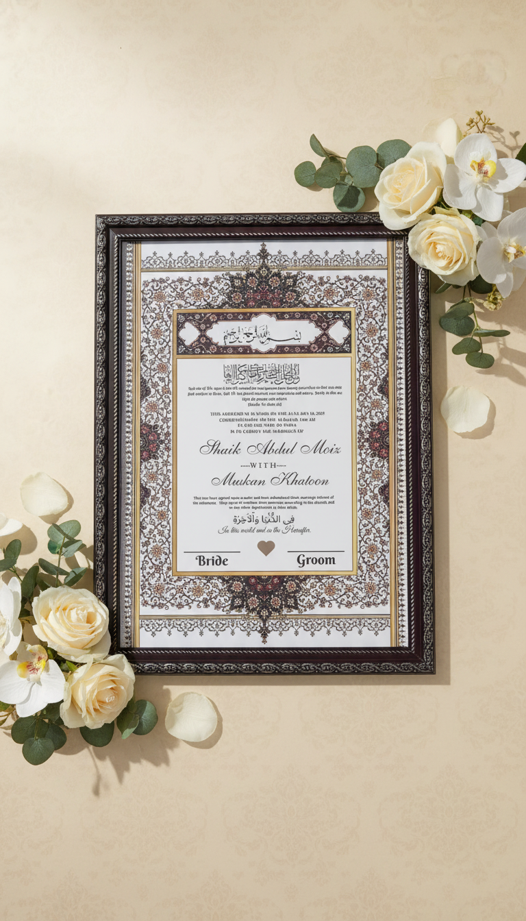 Elegant Wedding Certificate Frame