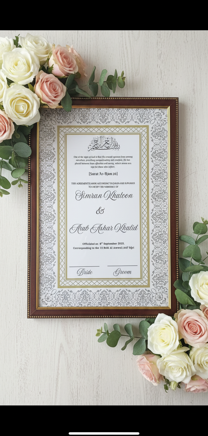 Elegant Wedding Invitation Frame