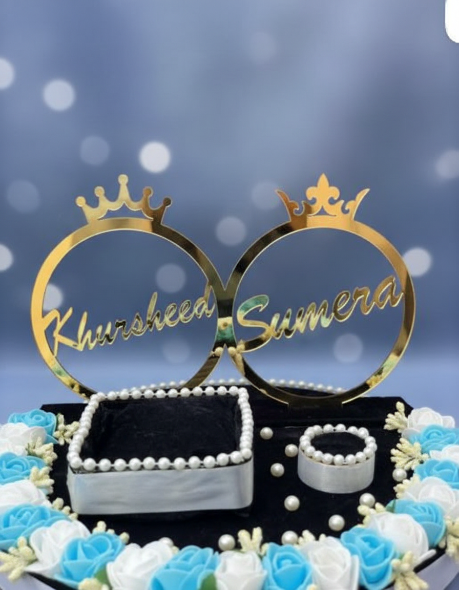 Personalized Engagement Watch and Ring Platter