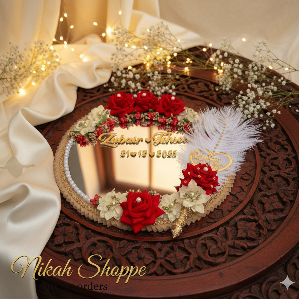 Personalized Nikah Mirror and Pen Combo(407)