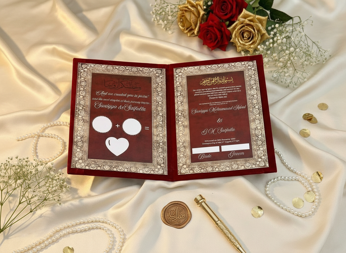 Personalized Wedding File with printed thumb print.