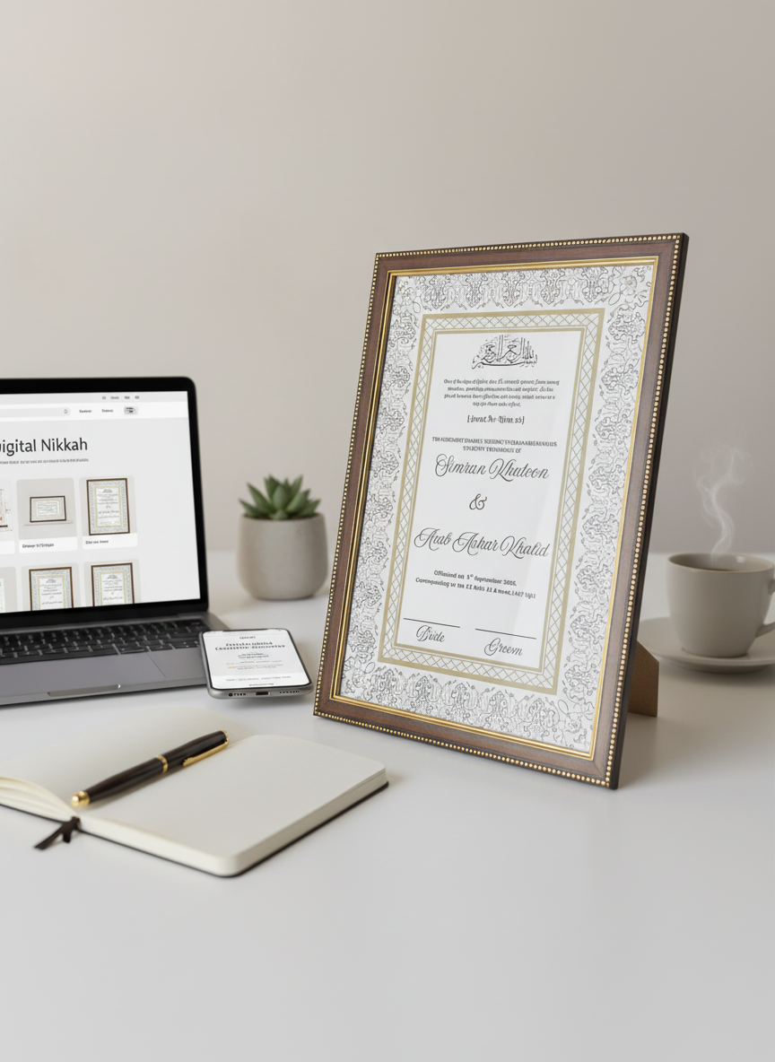 Framed Digital Nikkah Certificate
