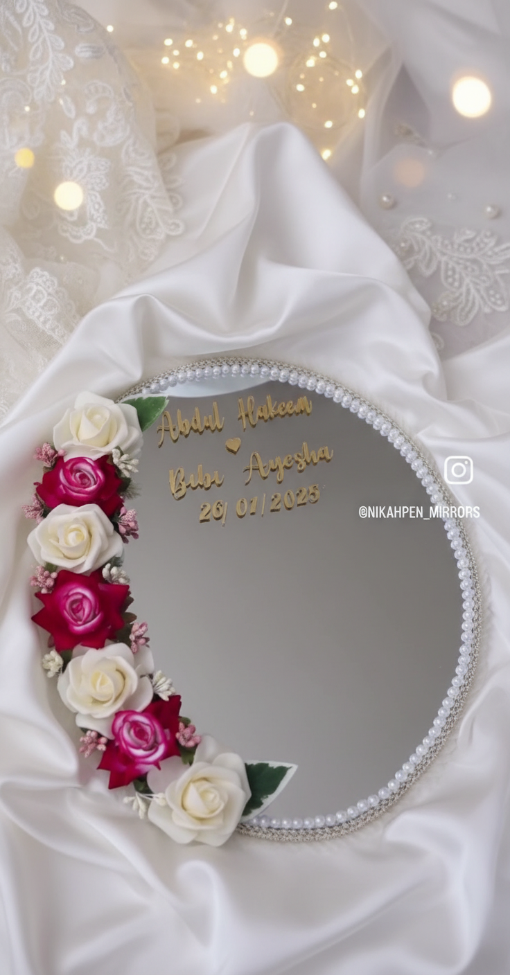 Decorative Personalized Oval Nikah Mirror(402)