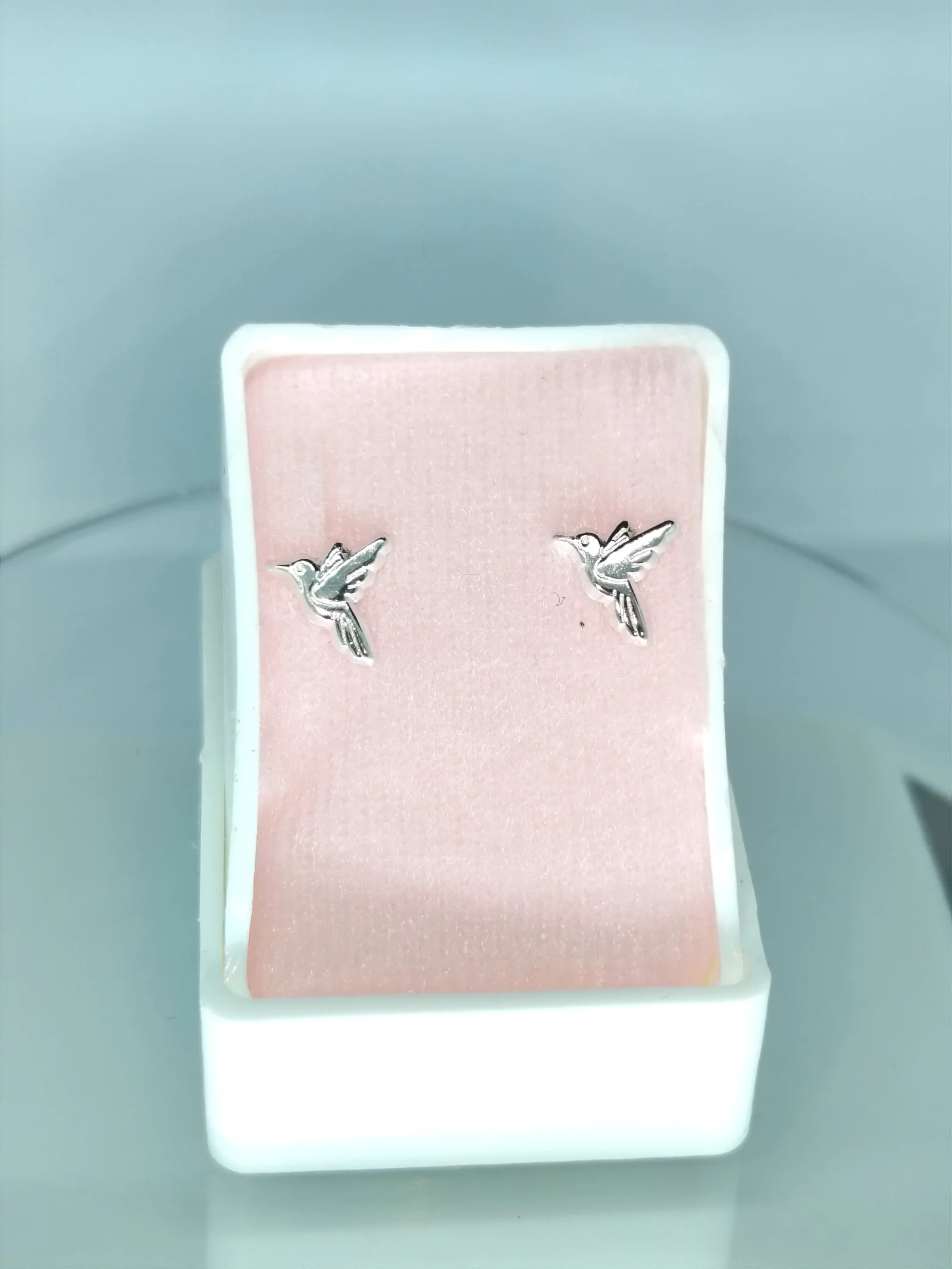 Aretes de colibrí en plata