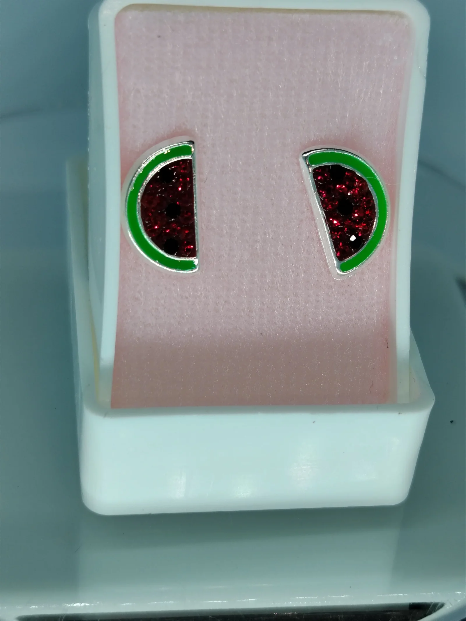 Aretes de sandía con zirconias