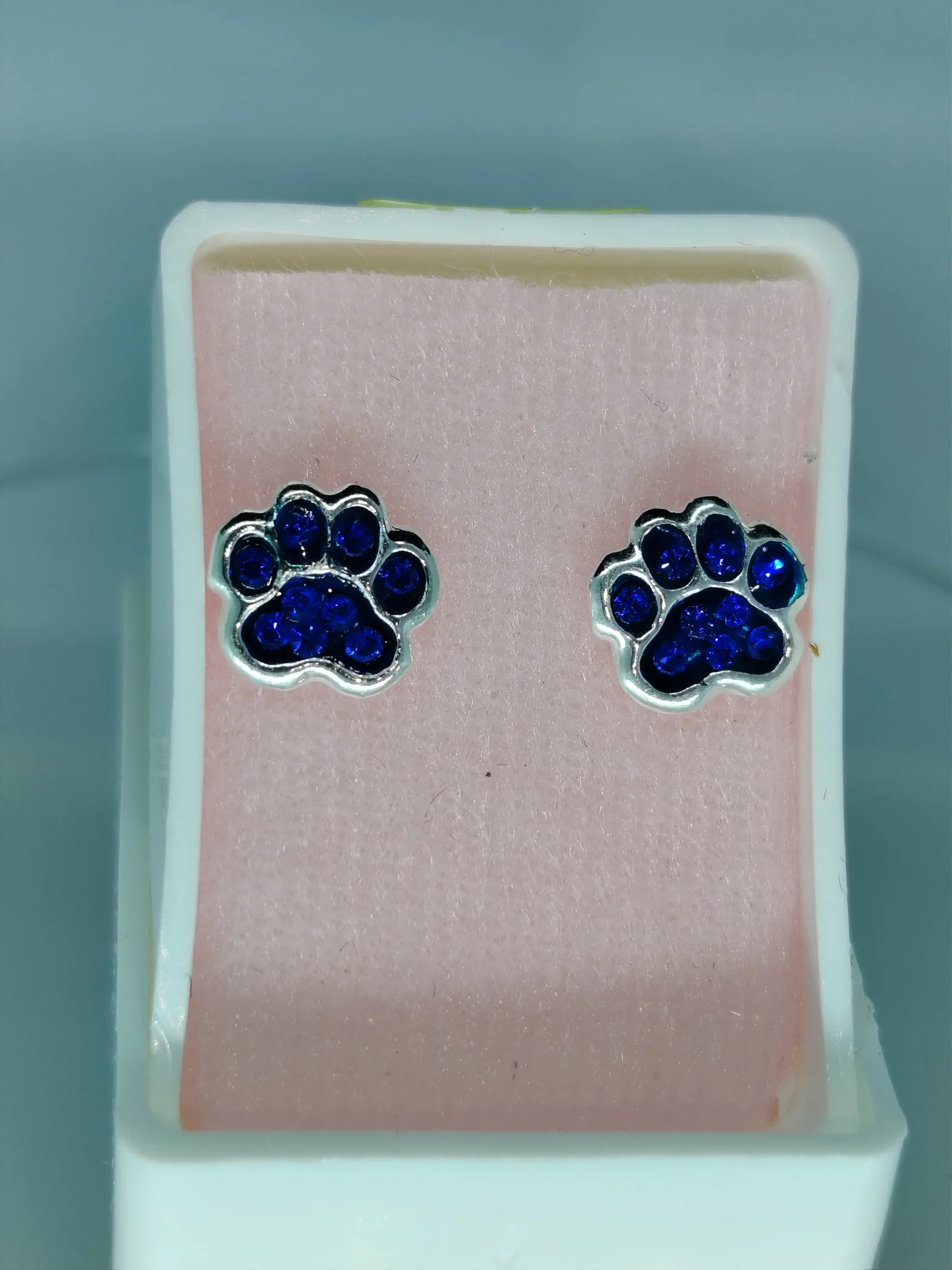 Aretes huella de perro de plata