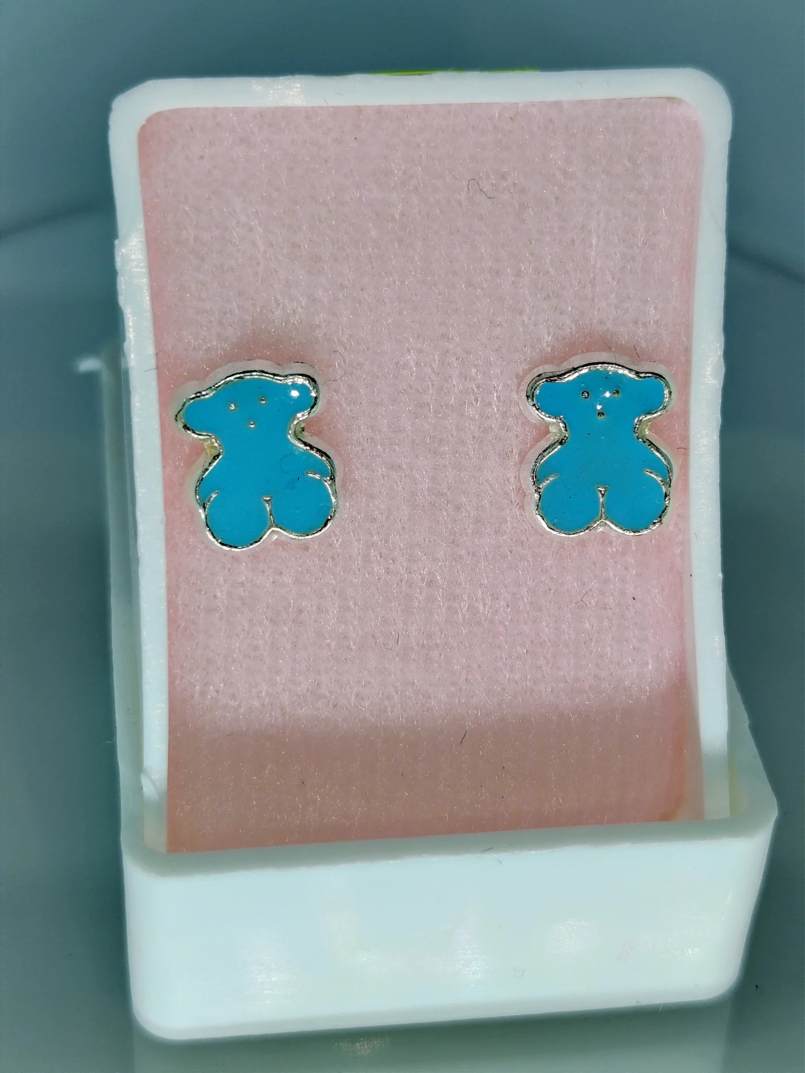 Aretes de osito azul