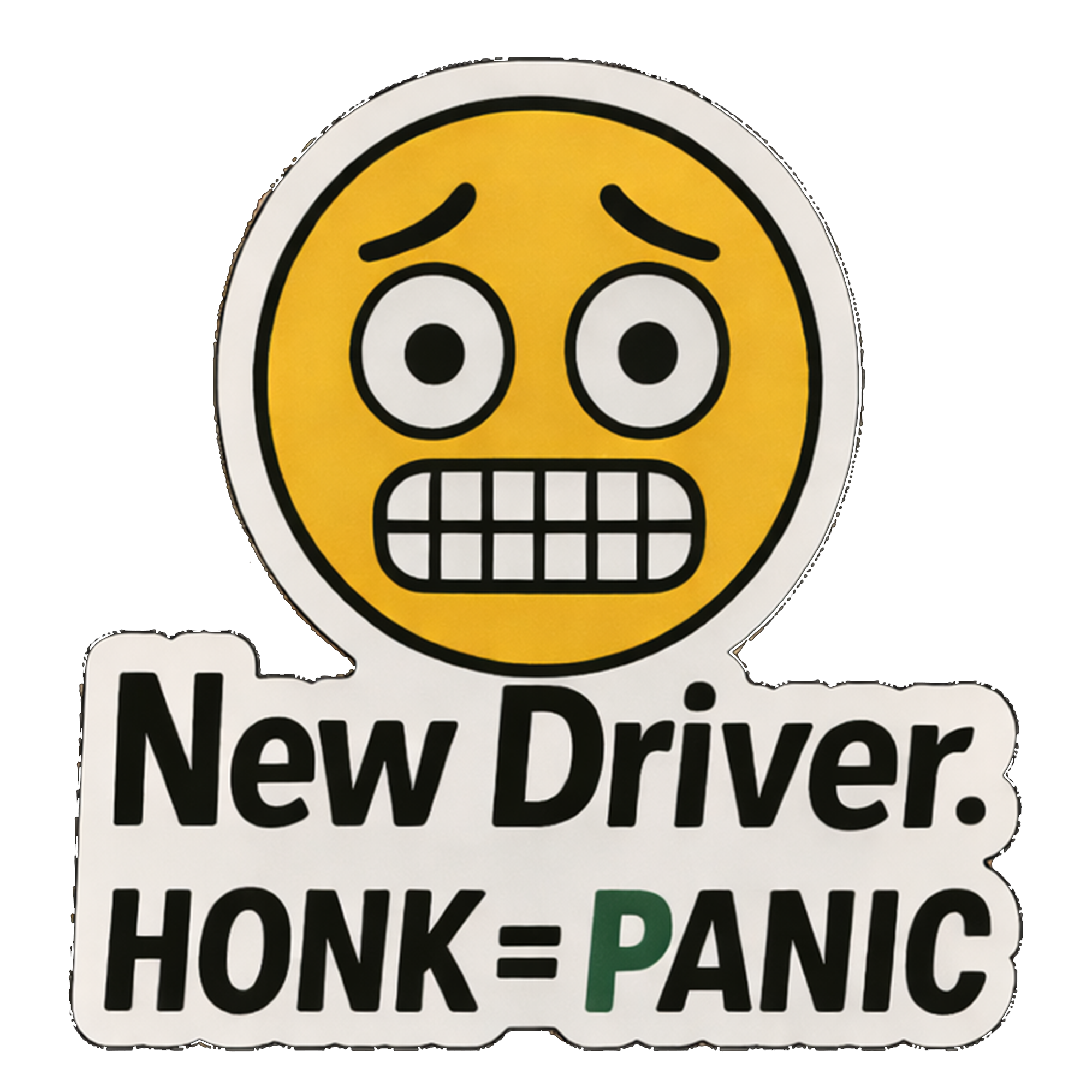 New Driver Honk= Panic – (Sticker & Magnet)
