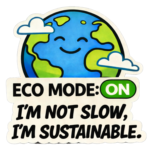 Eco Mode: ON – (Sticker & Magnet)