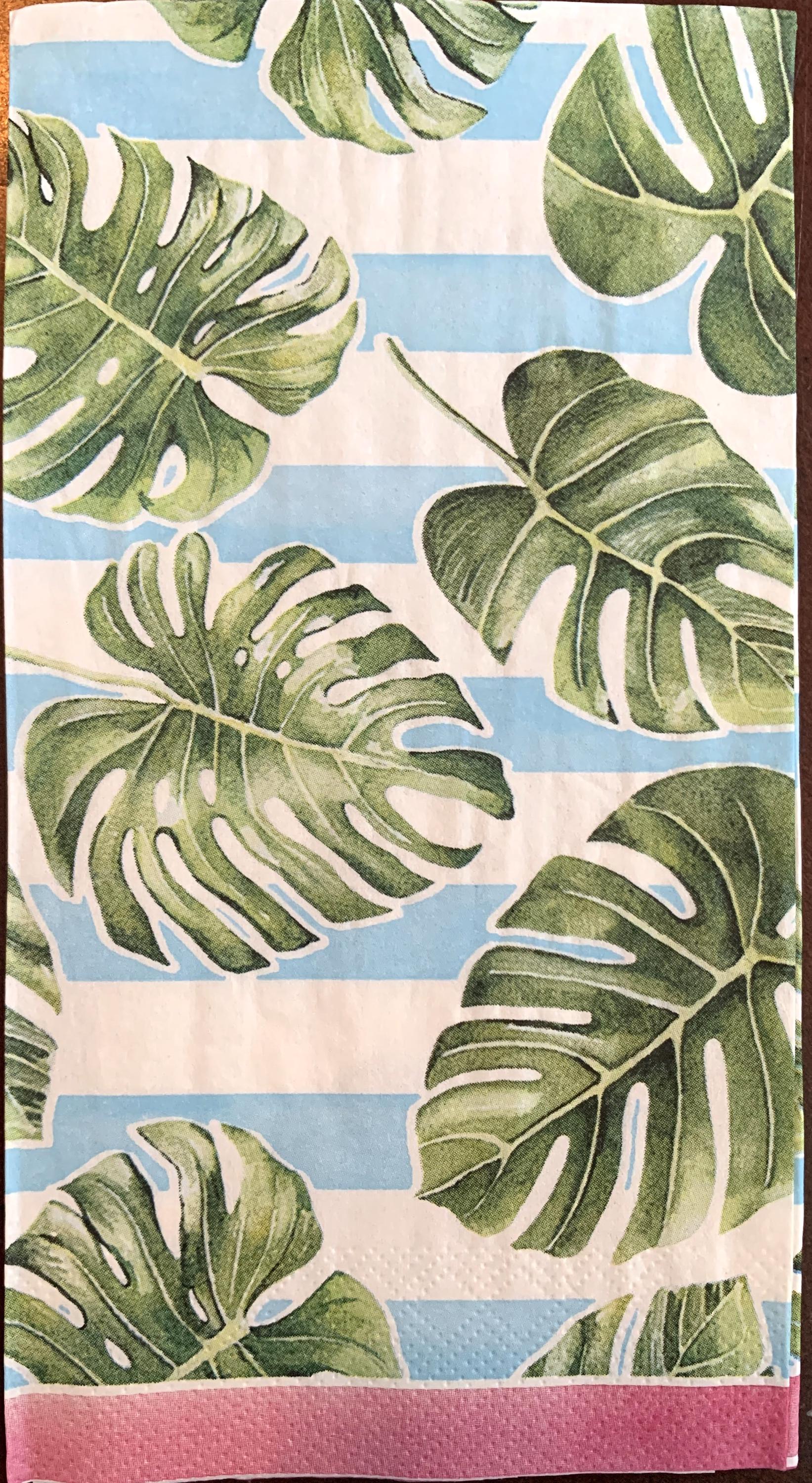 Decoupage Napkins, Palm Tree Leaf Napkins, Set of 2 Dinner Size, #0211