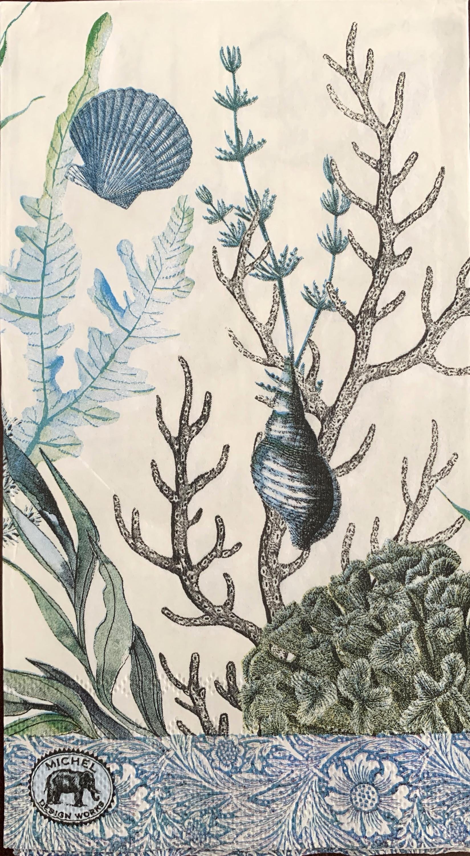 Decoupage Napkins, Ocean Tide Napkins, Set of 2 Dinner Size, #244