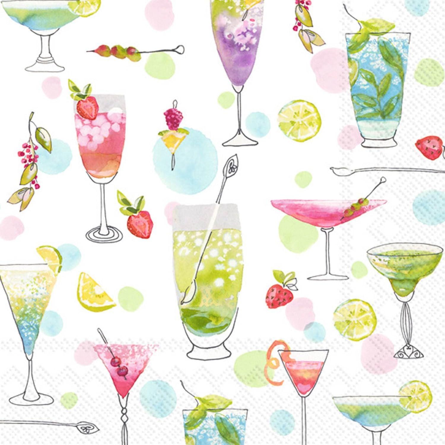 Decoupage Napkins, Cocktails for Her napkins, Set of 2 Cocktail Size, #732