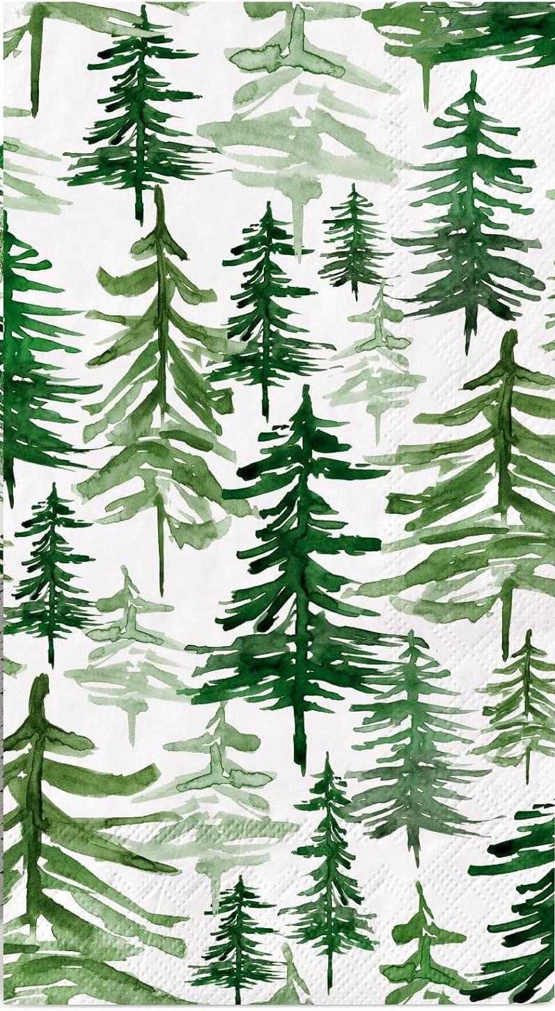 Decoupage Napkins, Pine Trees Napkins, Set of 2 Dinner Size, #0845