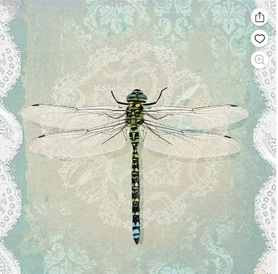Decoupage Napkins, Dragonfly Napkins, Set of 2 Lunch Size, #190 