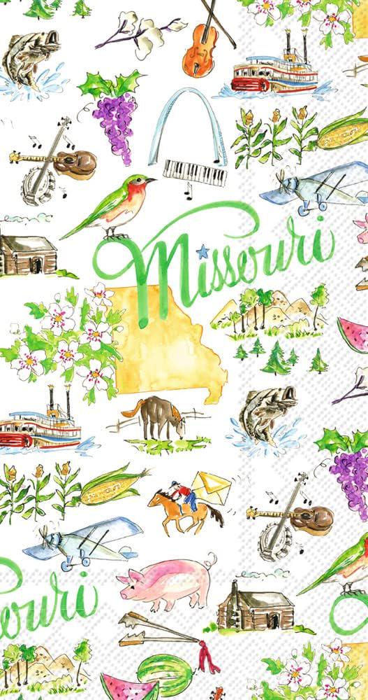Decoupage Napkins, Missouri State Theme Napkins, Set of 2 Dinner Size, #558