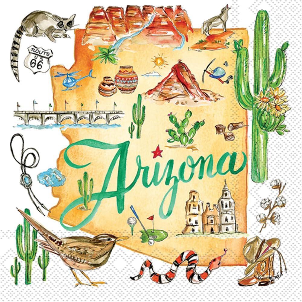 Decoupage Napkins, Arizona State Napkins, Set of 2 Cocktail Size, #538