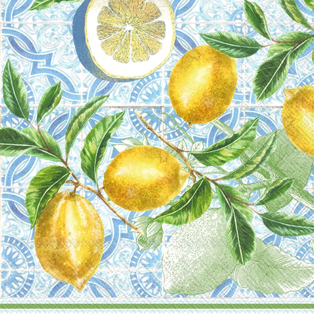 Decoupage Napkins, Citrus Lemon napkins, Set of 2 Lunch Size, #730