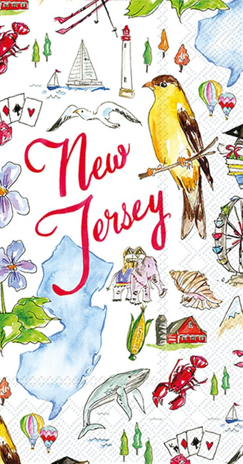 Decoupage Napkins, New Jersey State Theme Napkins, Set of 2 Dinner Size, #507