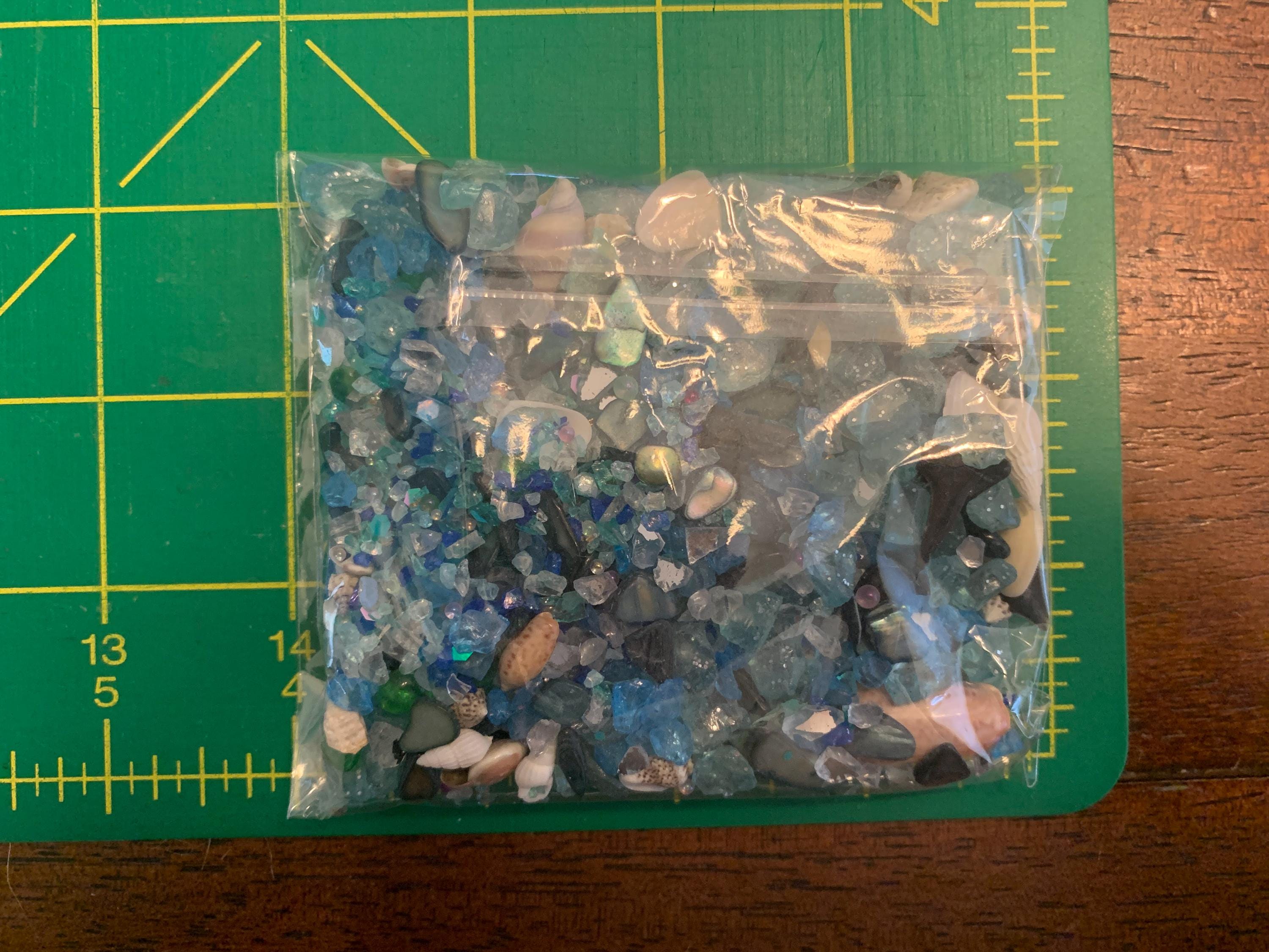 Resin Glass Shell Mix for Crafts, Seashells, Micro glass, resin beads, glitter, shark teeth Blend