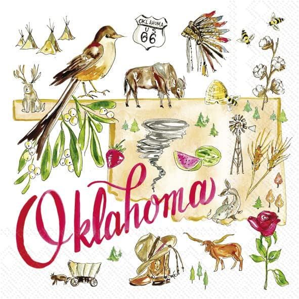 Decoupage Napkins, Oklahoma State Napkins, Set of 2 Cocktail Size, #533