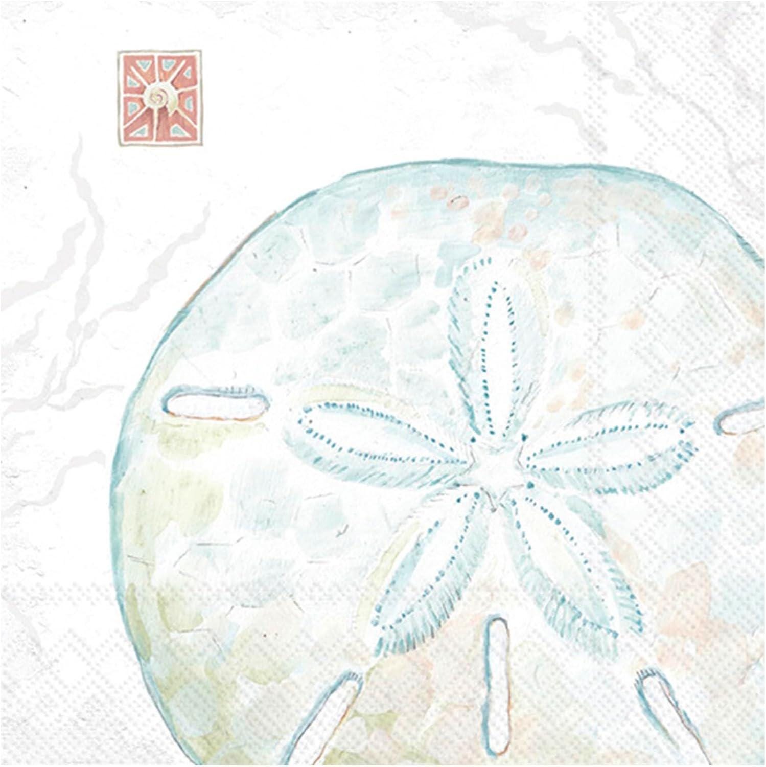 Decoupage Napkins, Sand Dollar Napkins, Set of 2 Cocktail Size, #0222
