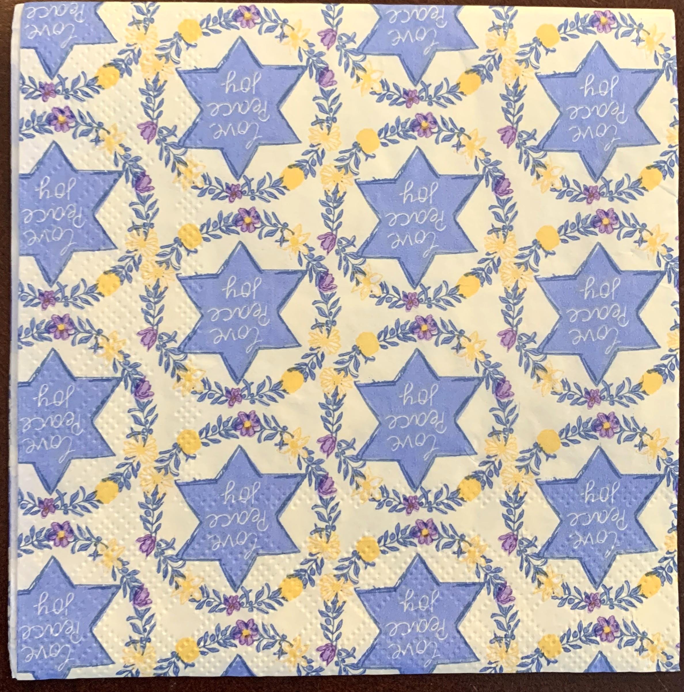 Love Peace Joy napkins, Set of 2 Cocktail Size, #822 