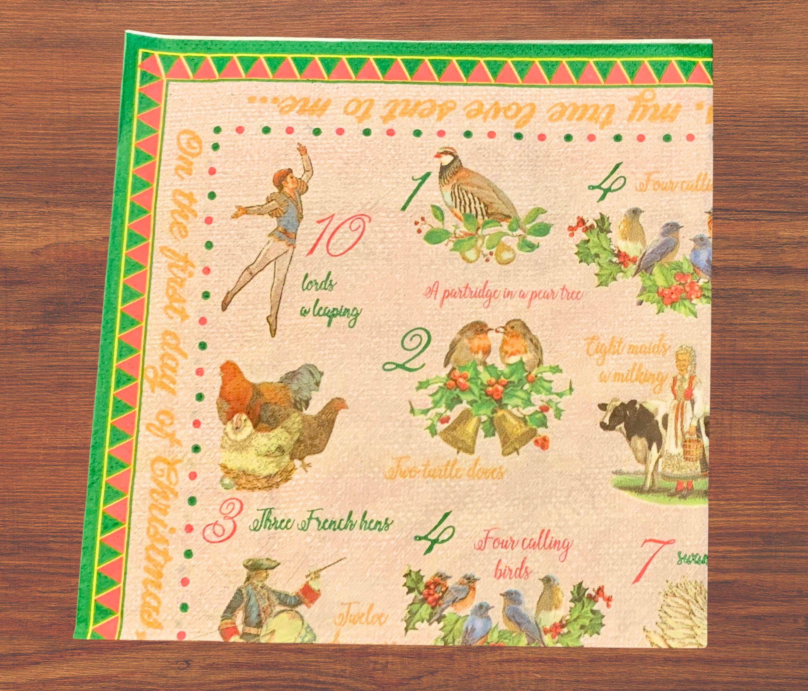 12 Days of Christmas Napkins Sets of 2 (Pair)