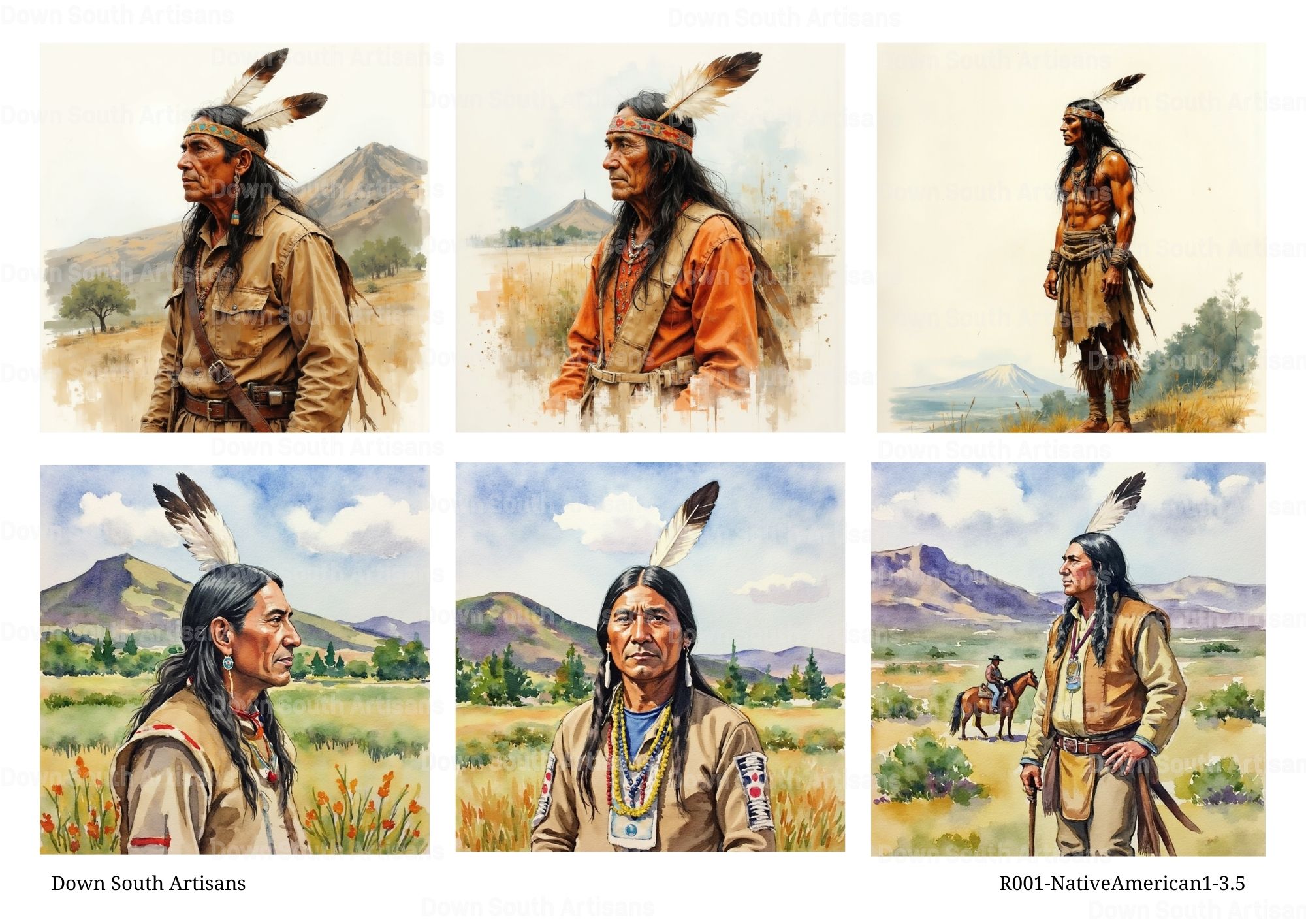 Native American Indian Rice Paper,  Assorted Images, Two Sizes, Decoupage Paper, R011NativeAmerican1