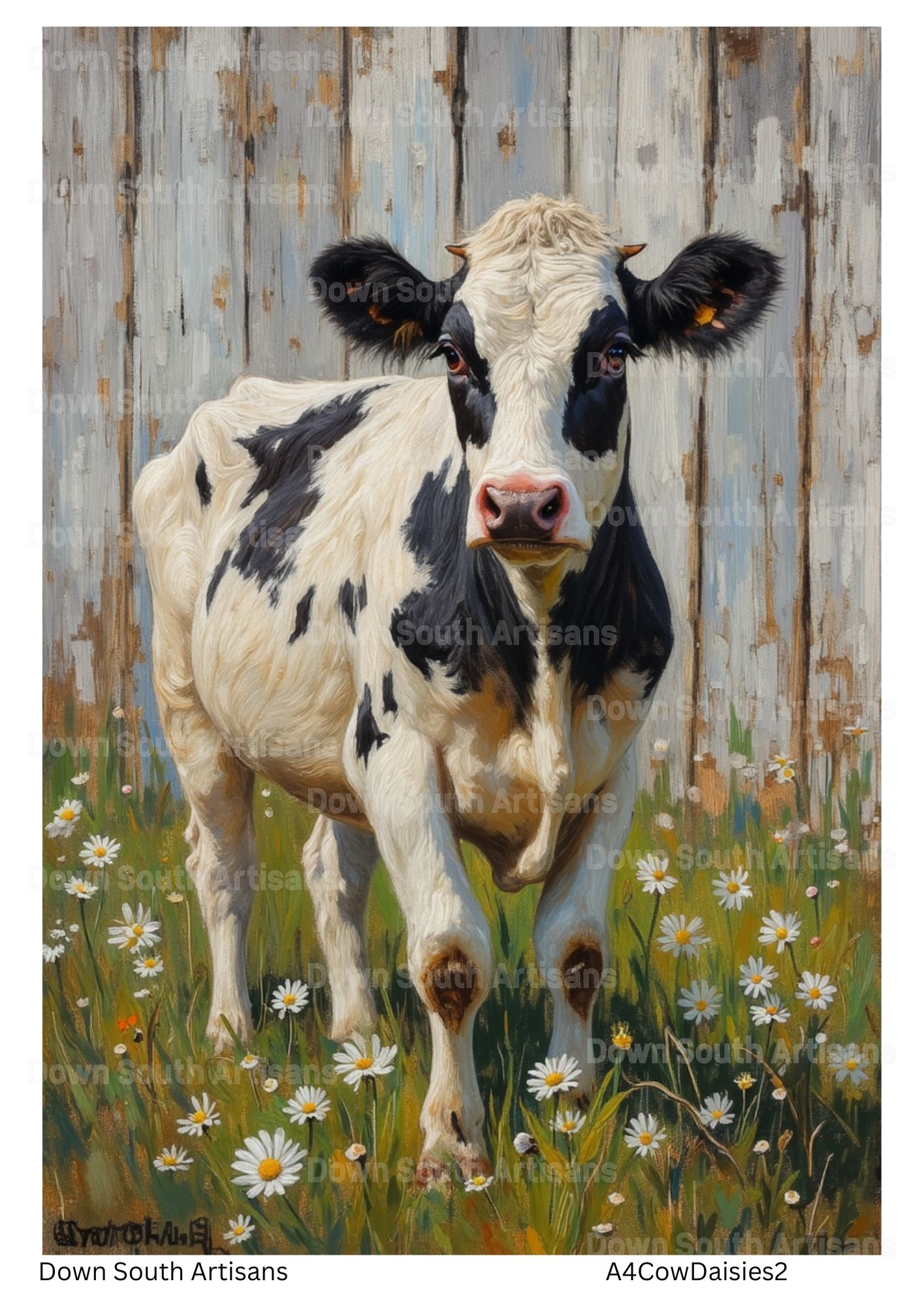 Cows and Daisies Farmhouse, 5 Image Choices, Decoupage Rice Paper, RPCowDaisies