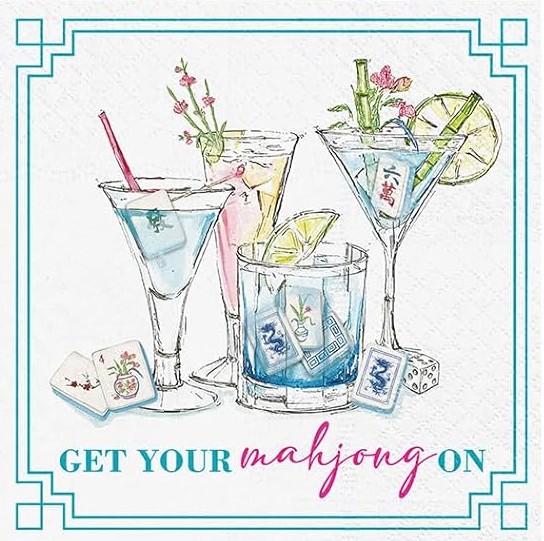 Decoupage Napkins, Mahjong napkins, Set of 2 Cocktail Size, #744