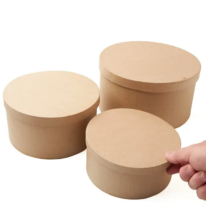 Premade 3-Piece Paper Mache Round Nested Box Set